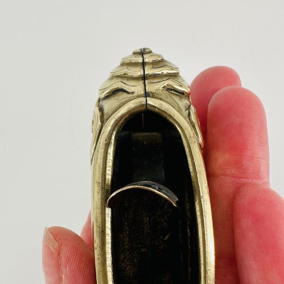 Vintage Brass Shoe Collectors Cigarette Holder Miniature Small Ashtray - Picture 10 of 13